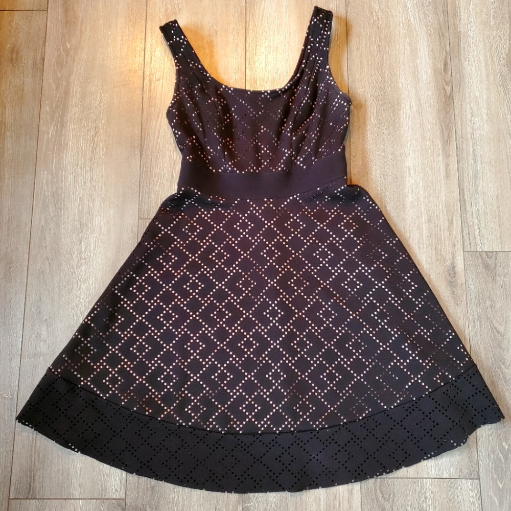 Le Chateau Black and Pink, A-Line, Sleeveless Dress, Size XS